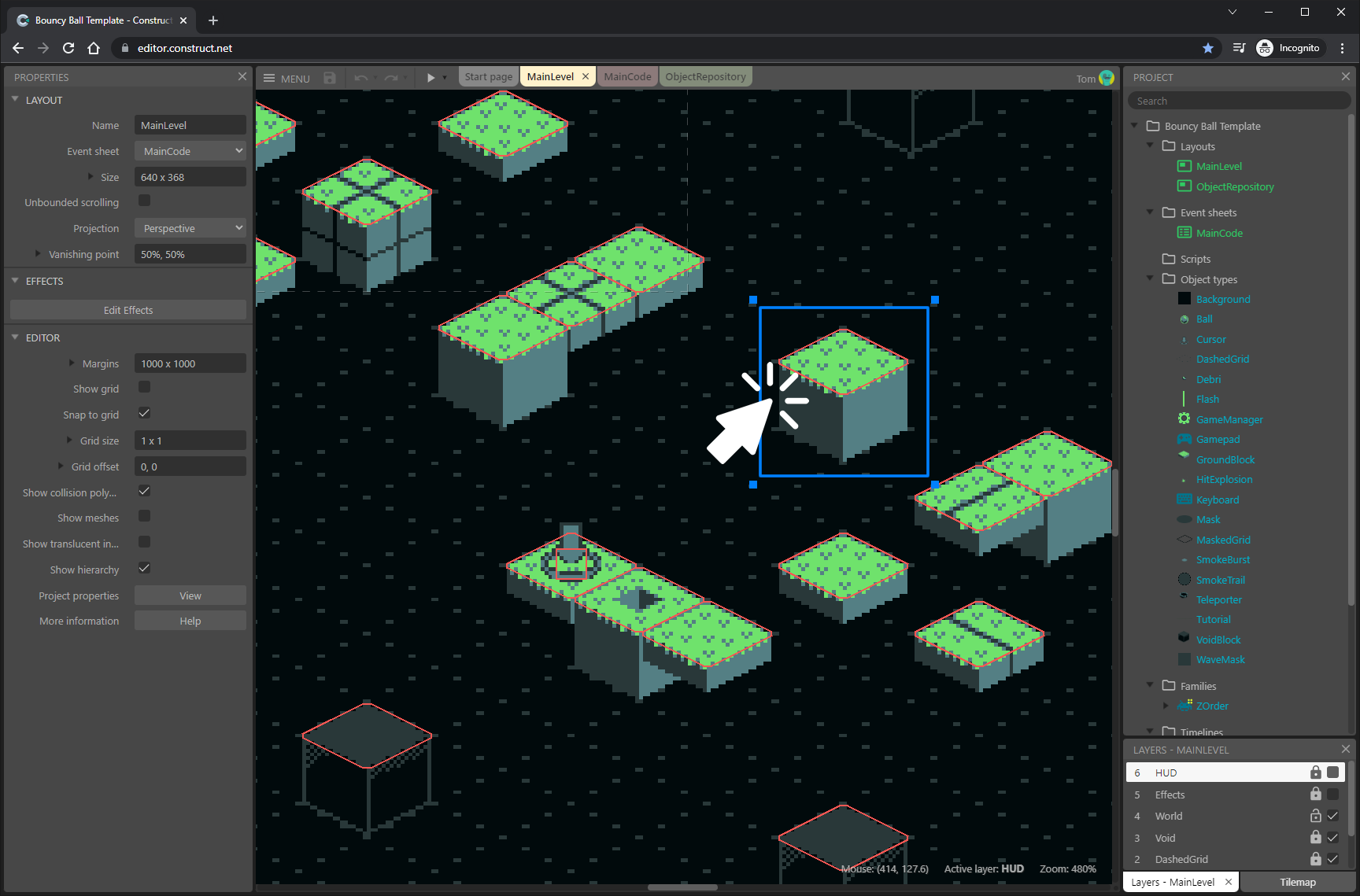 screenshot of Construct 3